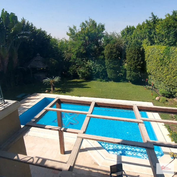 Villa single family home Private rent Katameya Heights Semi Furnished Swimming Pool New Cairo Egypt