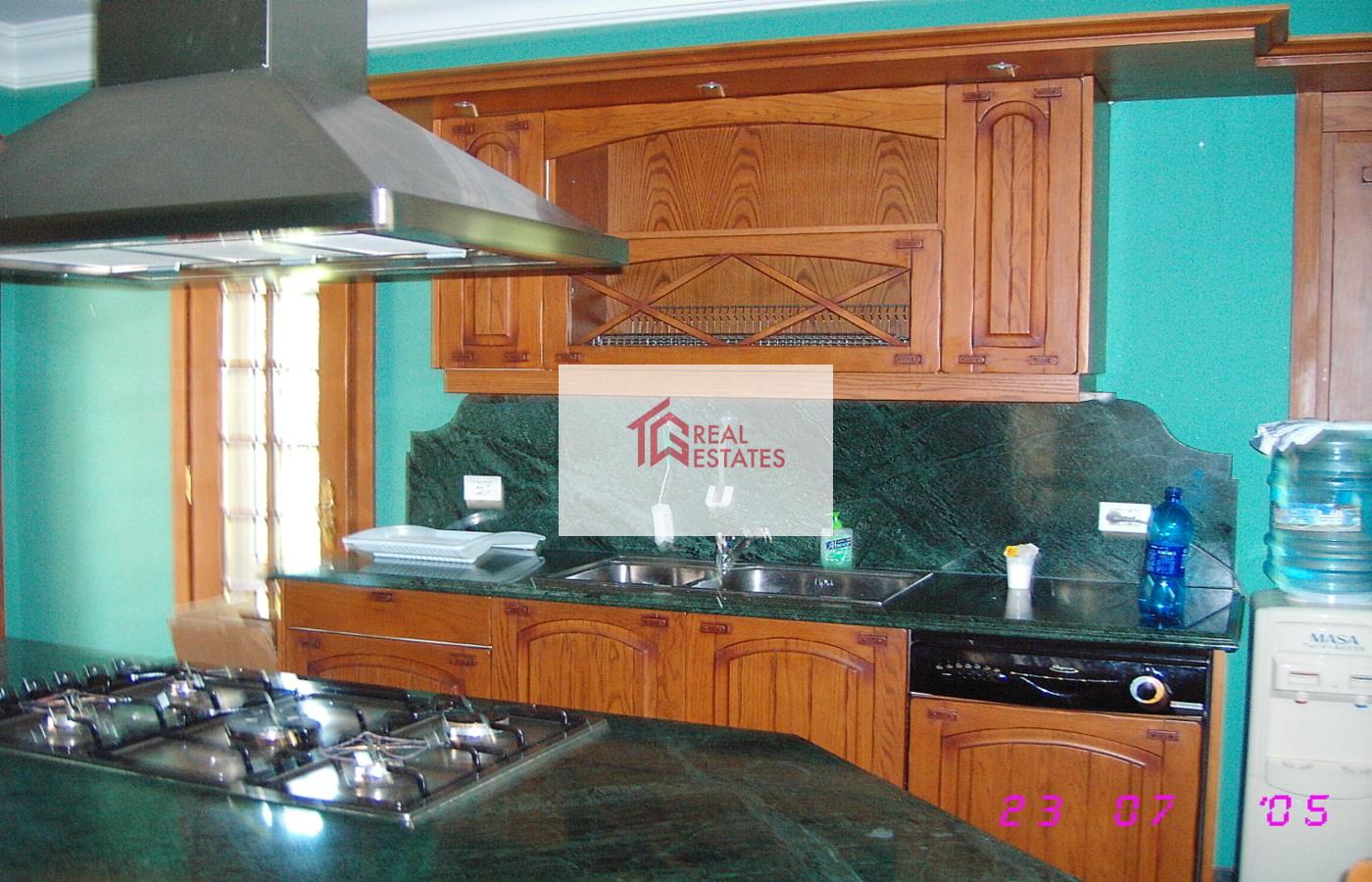 Semi-furnished independent standalone villa for rent in Katameya Heights New Cairo Egypt