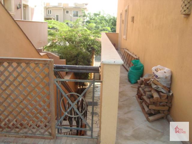Furnished ground floor apartment with private garden for rent in Katameya Heights Golf Resort