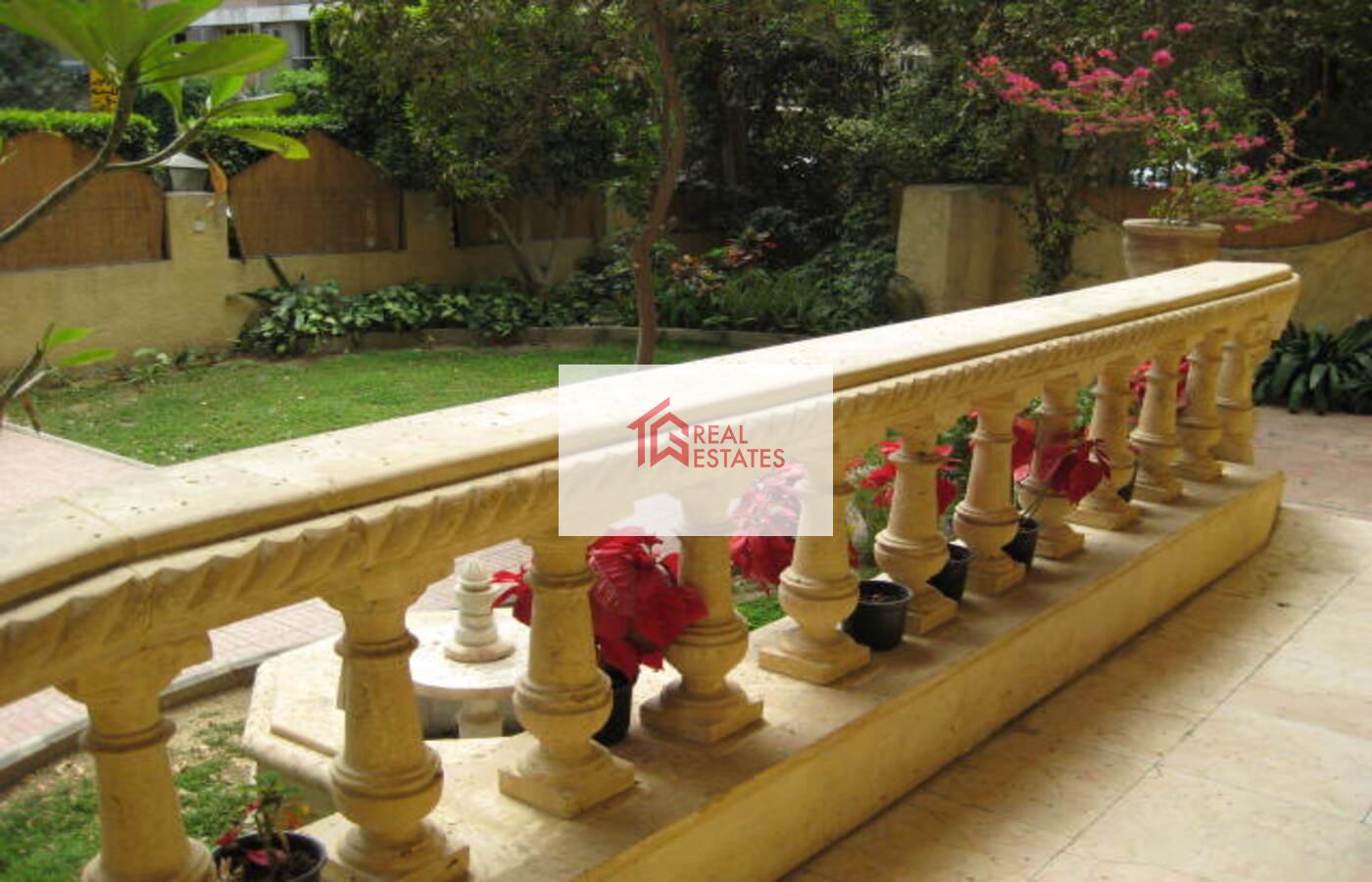 Gound Floor Apartment Two story Duplex 4 Bedroom Private Garden and Swimming Pool Maadi Sarayate walking to thr french school