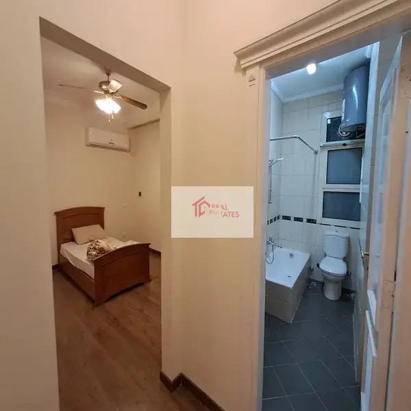 4 bedrooms 4 bathrooms semi or furnished laundry room kitchen balcony marble floor living room receiption second floor prime location strategic location to french and American school degla maadi Cairo Egypt