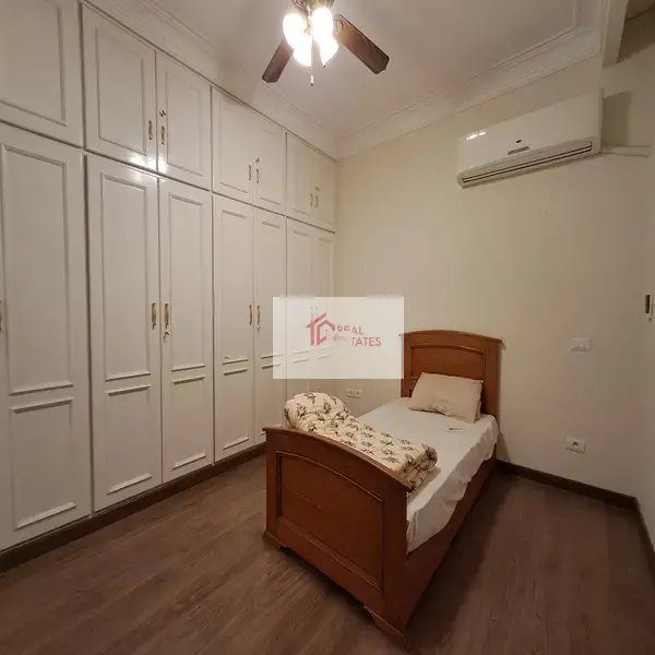 4 bedrooms 4 bathrooms semi or furnished laundry room kitchen balcony marble floor living room receiption second floor prime location strategic location to french and American school degla maadi Cairo Egypt