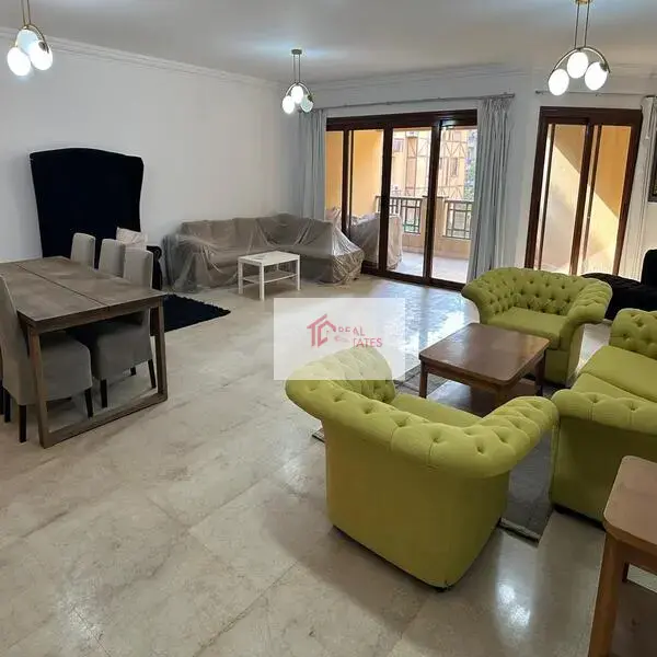 Apartment for rent in Maadi Sarayat, 3 bedrooms, 3 bathrooms, 1 master living room, maid's room, 2,000 DOLLERS