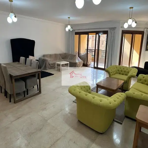 Apartment for rent in Maadi Sarayat, 3 bedrooms, 3 bathrooms, 1 master living room, maid's room, 2,000 DOLLERS