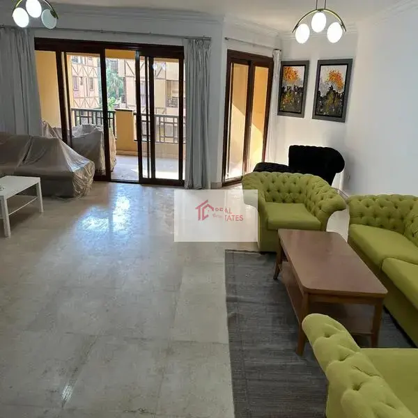 Apartment for rent in Maadi Sarayat, 3 bedrooms, 3 bathrooms, 1 master living room, maid's room, 2,000 DOLLERS