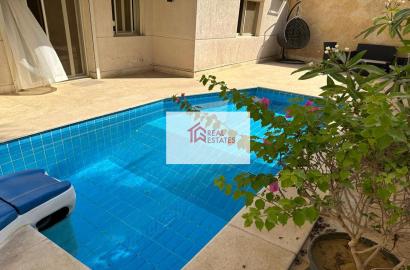 Planta baja moderna con piscina privada en alquiler en Sarayat Maadi - El Cairo- Egipto