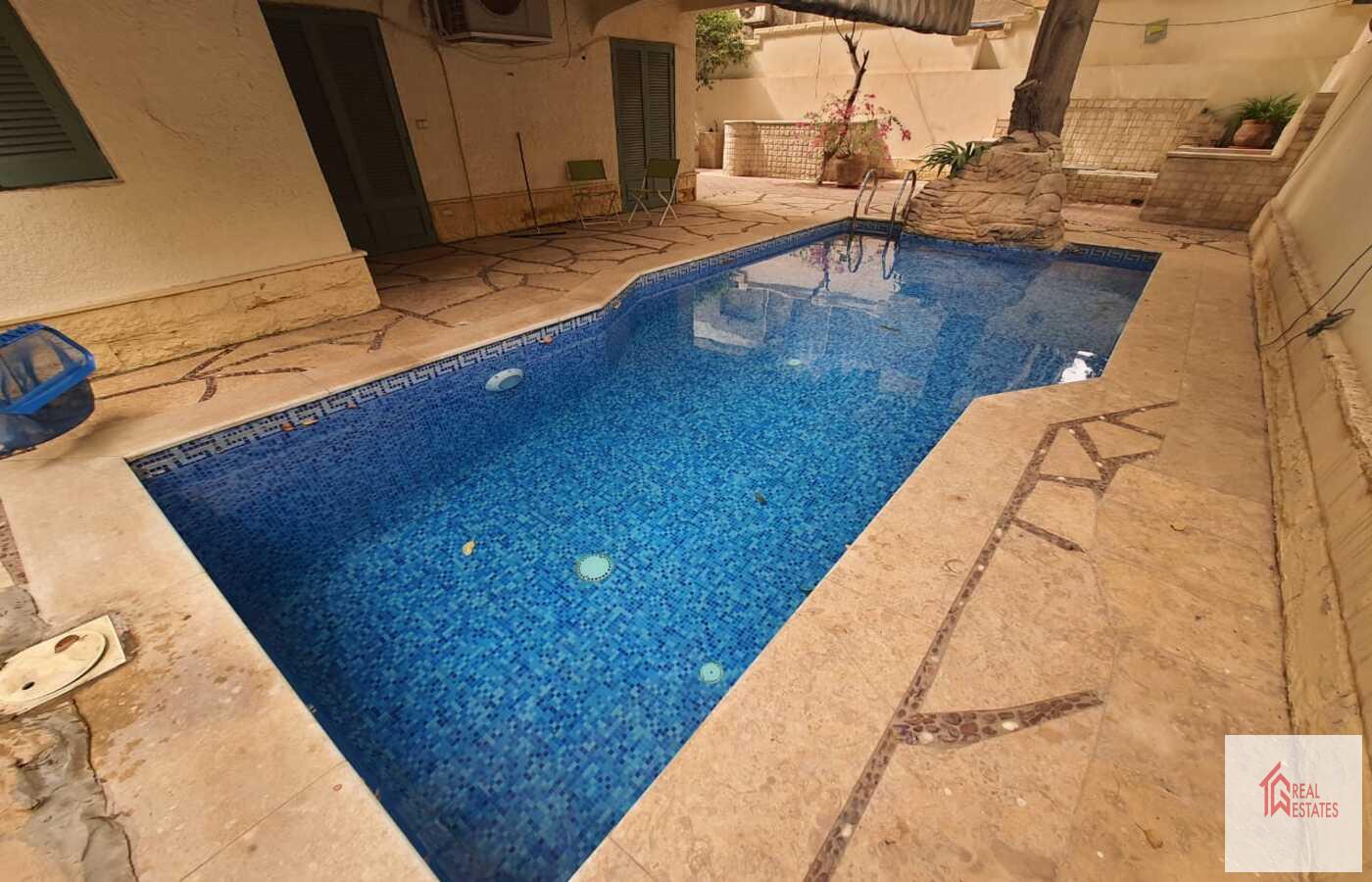 Sarayat El Maadi'de kiralık özel havuzlu zemin kat - Kahire - Mısır
