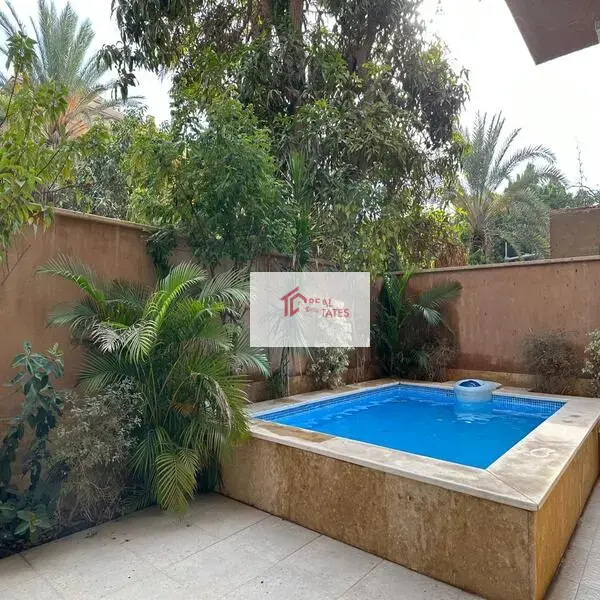 Modern apartment rent Hay El maadi sarayat suburban entire spracouces sunny ground floor private swimming pool parking out door terrace patio 3 bedrooms 3 bathrooms