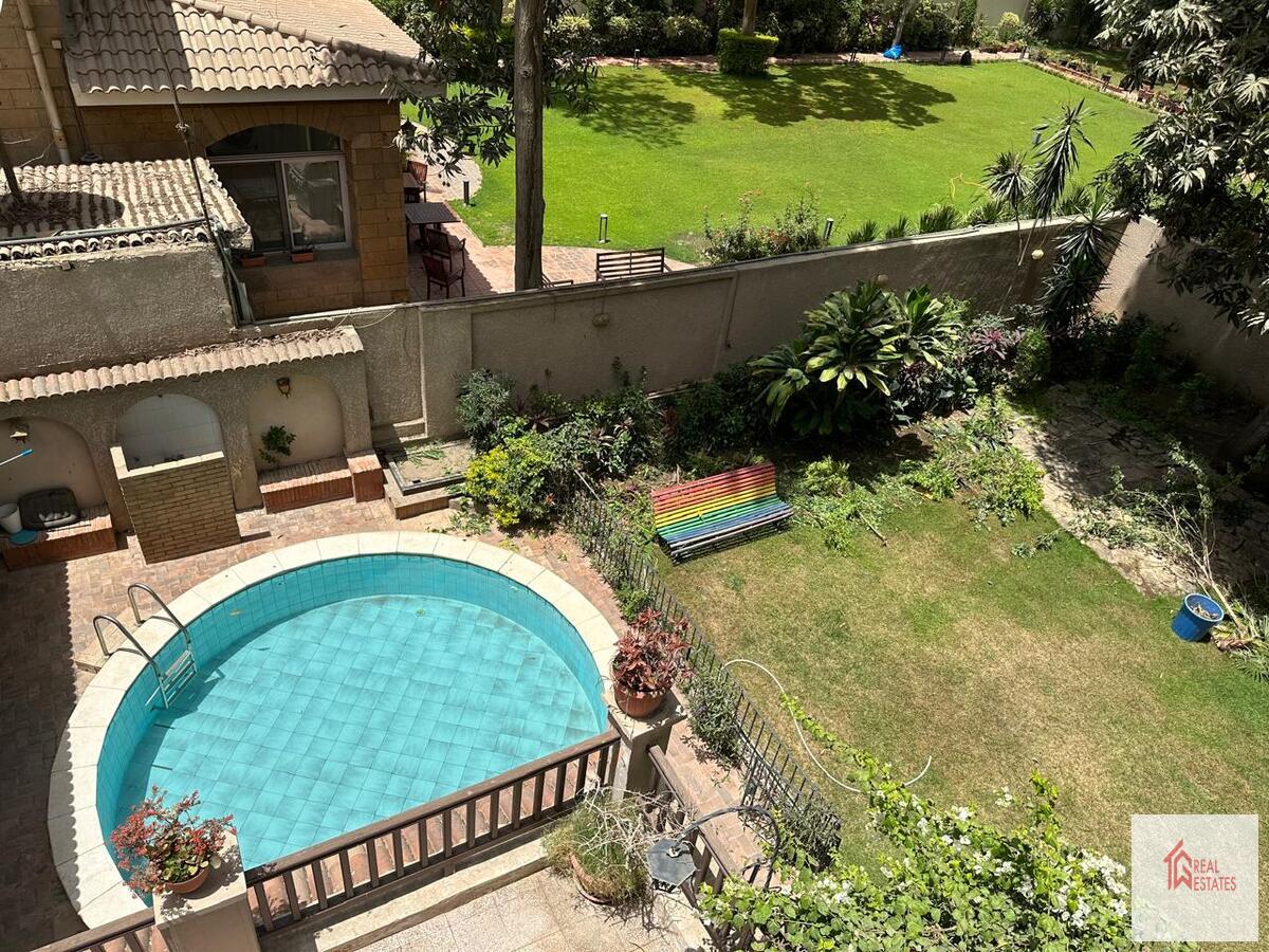 Fully furnished Villa with balcony for rent in Maadi Sarayat, Cairo, Egypt.