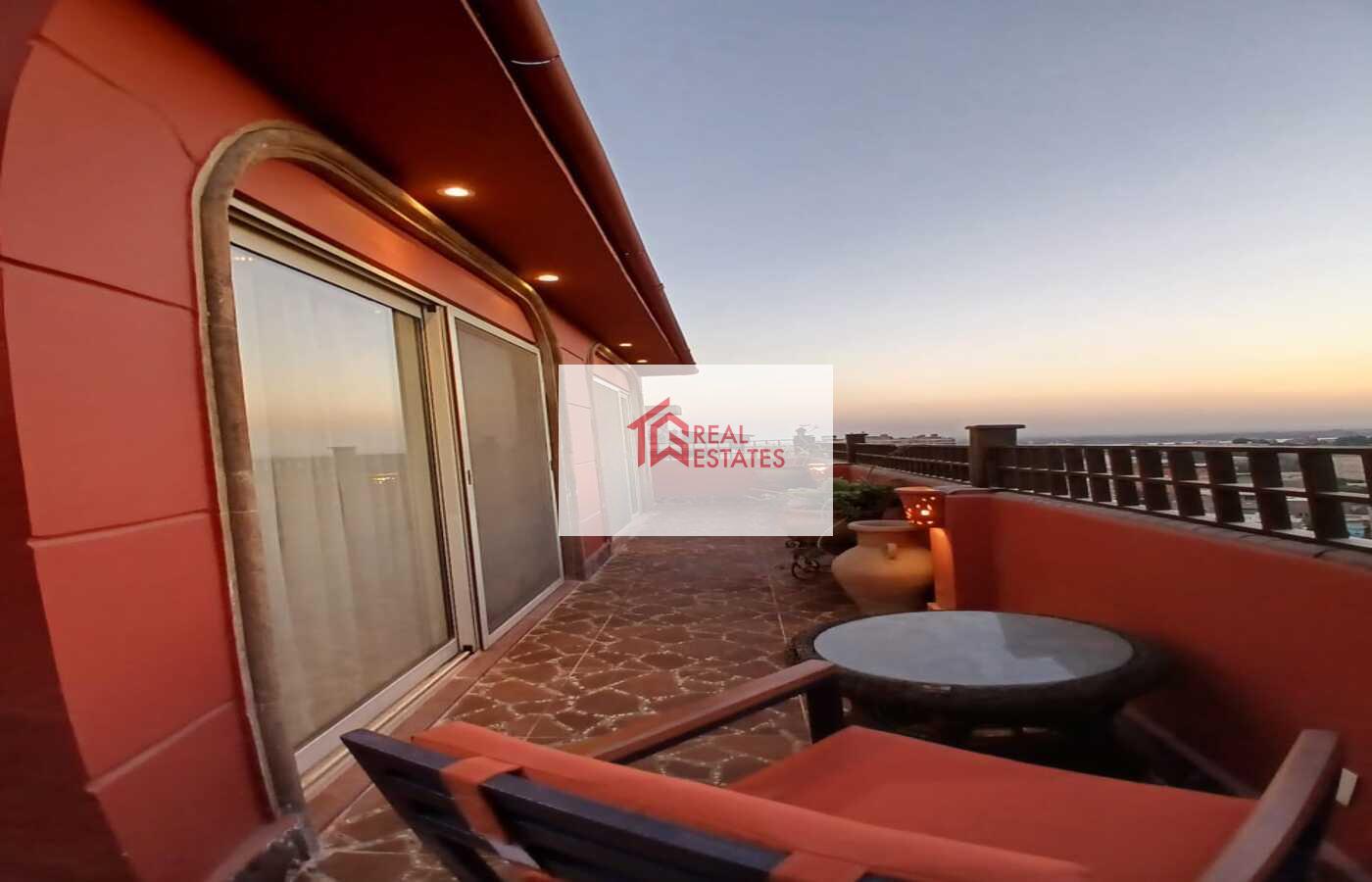 Penthouse Roof one floor Ultra modern for rent fully Furnished maadi degla egypt