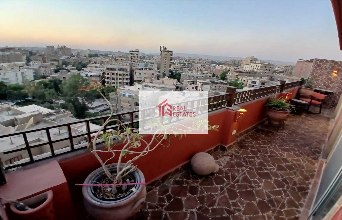 Penthouse Roof one floor Ultra modern for rent fully Furnished maadi degla egypt